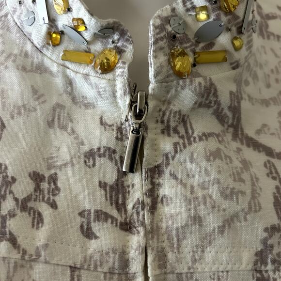 Alfred Dunner Womens Zip-up Jacket. Gray & White Print - Picture 11 of 13